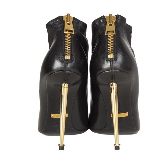 Tom Ford Black Gold Stiletto Ankle Boots - Picture 4 of 6